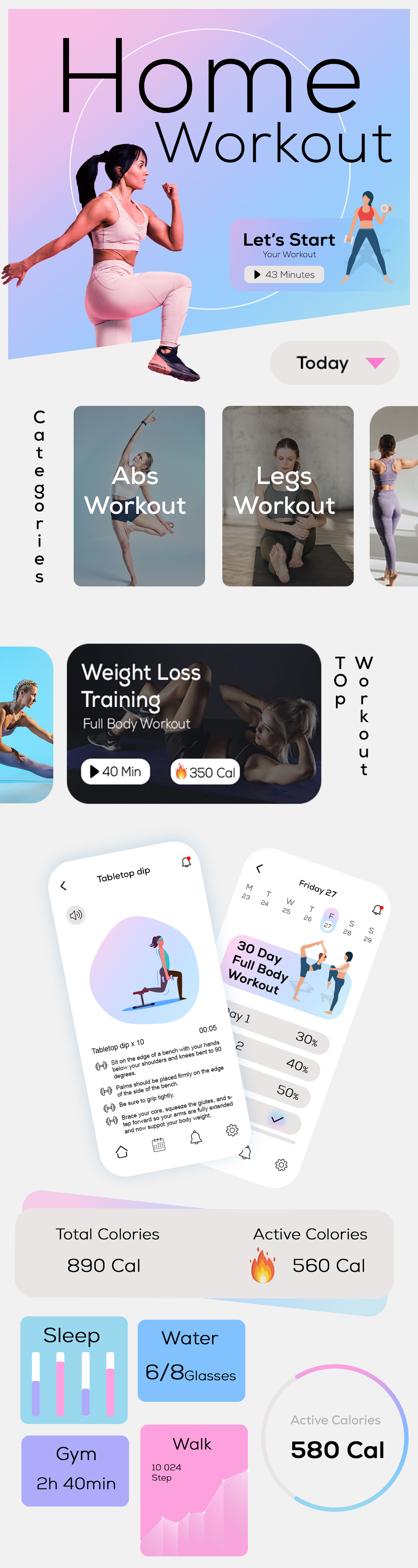 Home Workout Fitness - Fitness Coach - Bodybuilding Health Workout - Gym Workout Fitness Application